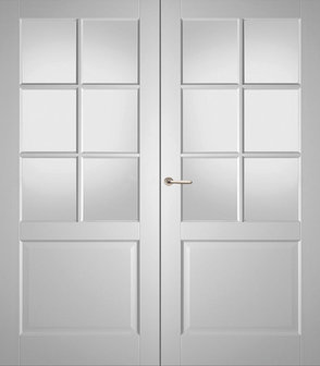 Weekamp dubbele binnendeur 6522 Incl. Facetglas blank