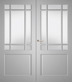 Weekamp dubbele binnendeur 6523 Incl. Facetglas blank