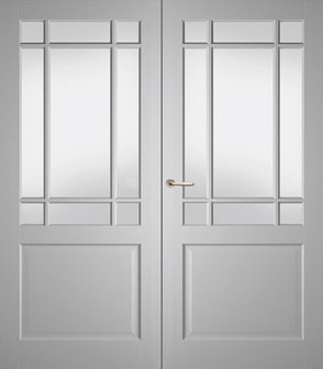 Weekamp dubbele binnendeur 6523 Incl. Facetglas blank