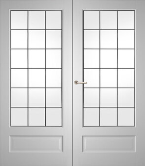 Weekamp dubbele binnendeur 6561 Incl. Glas-in-lood model 6561-1