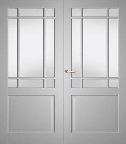 Weekamp dubbele binnendeur 6523 Incl. Facetglas blank