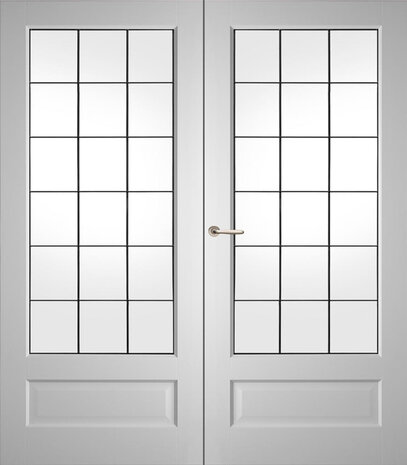 Weekamp dubbele binnendeur 6561 Incl. Glas-in-lood model 6561-1