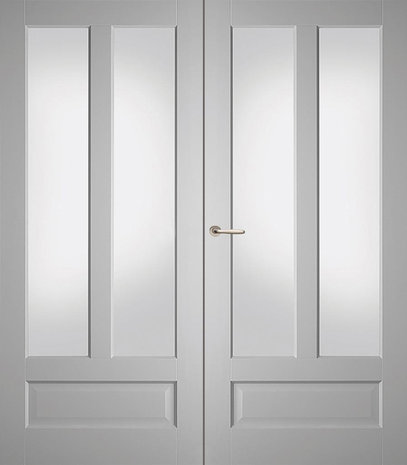 Dubbele binnendeur  Weekamp 6565, Facetglas blank