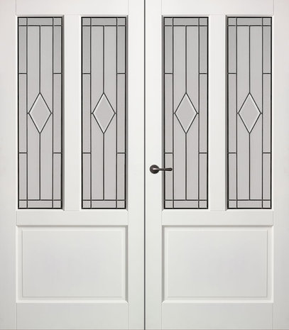 Skantrae dubbele binnendeur E 040 Incl. glas in lood (31)