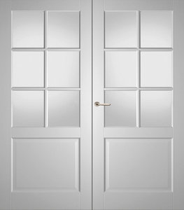 Dubbele binnendeur Weekamp WK 6522, incl. blank facet glas (A1)
