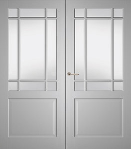 Dubbele binnendeur Weekamp WK 6523 incl. blank facet glas (A1-B2)