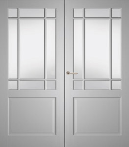 Dubbele binnendeur Weekamp WK 6523 incl. blank facet glas (A1-B2)