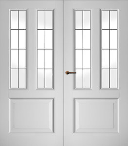 Dubbele binnendeur Weekamp WK 6852, incl. glas-in-lood (D6)