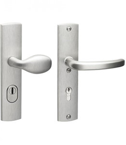 Weekamp Langschild veiligheidsbeslag Move/Bow Inox Aluminium met RVS look