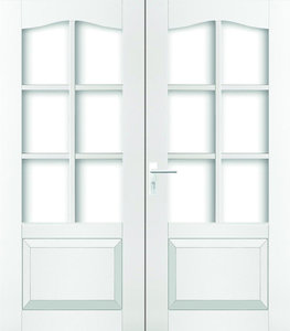 Dubbele achter/terrasdeur Weekamp WK 4576, Incl. HR++ isolatieglas&roedeverdeling